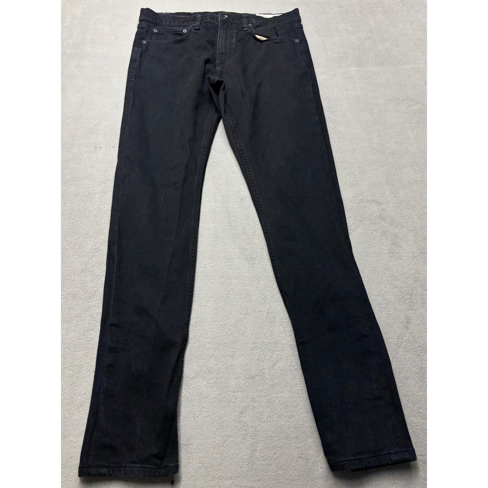 Rag & Bone Fit 1 Skinny Jeans Mens 32x32 Black Denim MED22H1224FHBL